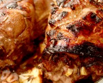 Pomegranate Glazed Leg of Lamb